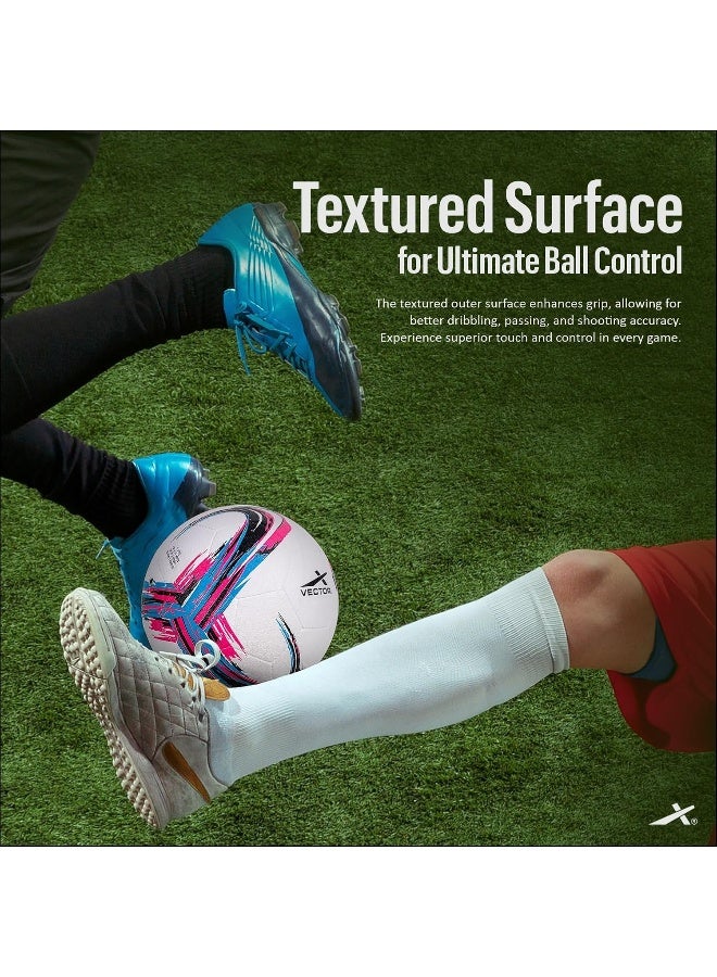 فيكتور أكس كرة قدم فيكتور إكس ديفيندر مطاطية لكرة الصالات - كرة متينة للاستخدام الداخلي والخارجي للتدريب والمباريات | مقاس ٥ | وردي - Image 4