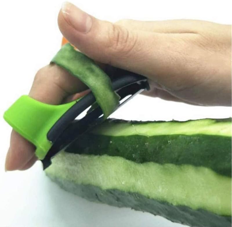 EZYHOME Finger Vegetable Palm Peeler - Stainless Steel Blade, ABS Handle, Red, Ergonomic Ring Grip, Dishwasher Safe, Versatile for Fruits, Veggies, Potato & Carrot - Image 5