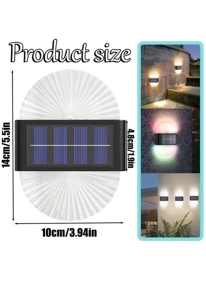 أضواء الحائط الشمسية الخارجية - 2 مصباح LED عالي الجودة متعدد الألوان - 3 أوضاع إضاءة - درجة حماية IP44 - قابلة للفصل - Image 3