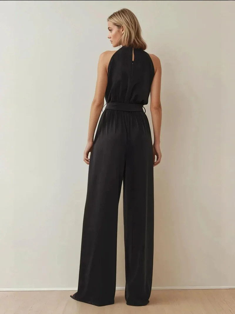 HICCUP Wide Leg Halter Neck Jumpsuit