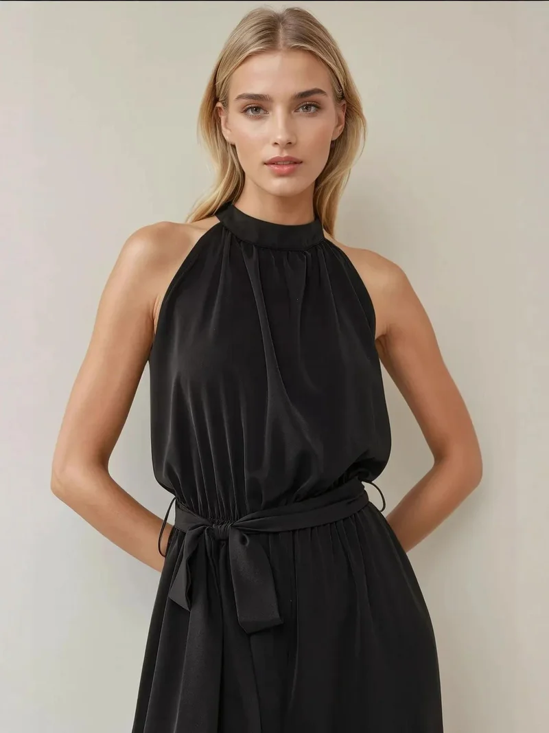 HICCUP Wide Leg Halter Neck Jumpsuit