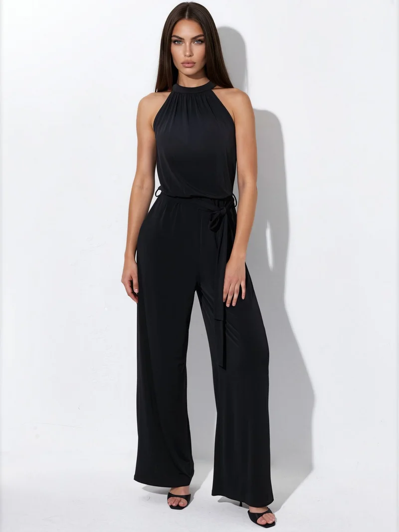 HICCUP Wide Leg Halter Neck Jumpsuit