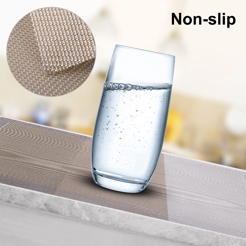Aofmee Placemats Set of 6  Heat Resistant Place Mats  Washable Durable PVC Table Mats  Woven Vinyl Plastic Placemats for Kitchen Dining Table  Non-Slip Stain Resistant Placemats Indoor  Easy to Clean - Image 4