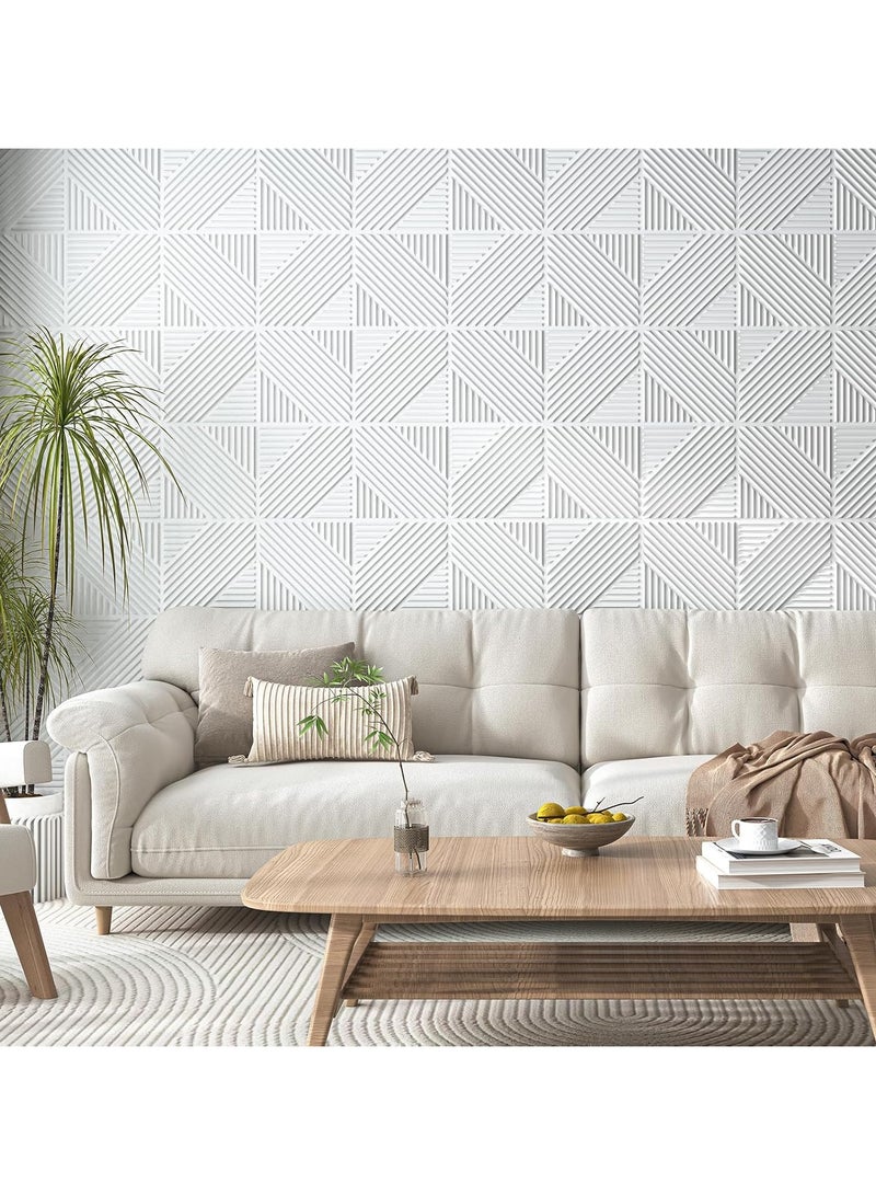 رات سو 12 قطعة لوحات حائط ثلاثية الأبعاد نسيج ثلاثي الأبعاد PVC ورق الحائط تصميم حائط مزخرف الجدار غلاف الحائط لوحات الجدران الداخلية ديكور الجدار لوحة حائط مميزة لغرفة المعيشة غرفة النوم خلفية جدار التلفزيون كل 30x30 سم أبيض - Image 4