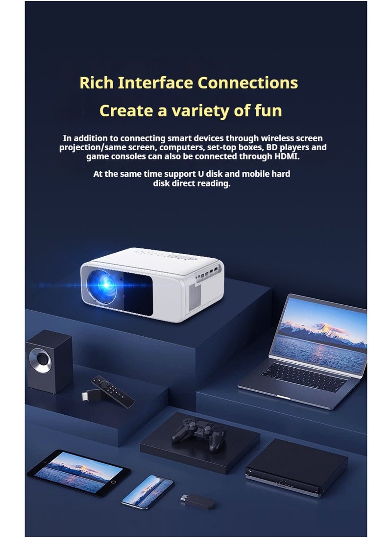 GEEK SPACE - LT2-Pro Home Projector HD 1080P 5G Wifi Bluetooth Auto Focus Mini Projector For Home/Hotel/Homestay/Office - Image 1