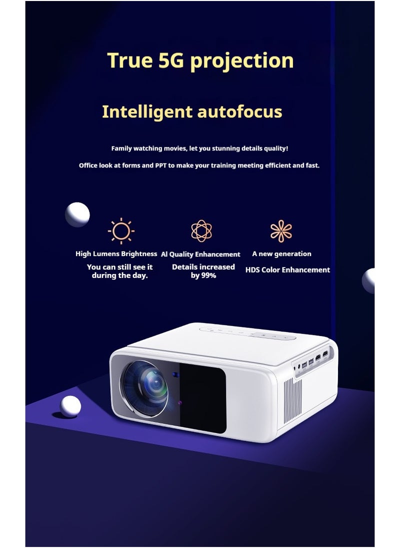GEEK SPACE - LT2-Pro Home Projector HD 1080P 5G Wifi Bluetooth Auto Focus Mini Projector For Home/Hotel/Homestay/Office - Image 1