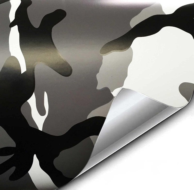 VViViD Snow Camouflage Vinyl Car Wrap Adhesive DIY Air Release Roll (1.5ft x 5ft) - Image 1