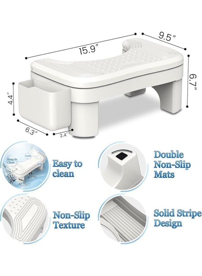 Toilet Stool for Correct Squatting Posture u0026 Anti-Constipation - Height Adjustable (6.7-11in / 17-28cm) for Adults - With Storage Box, Non-Slip u0026 Portable - Healthy u0026 Practical for Bathroom Use - Image 2