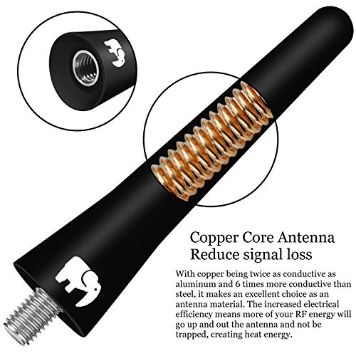 ONE250 2.5" inch Short Copper Core Antenna, Compatible with Mazda MX-5 Miata (2006-2024), Mazda2 (2002-2016), Mazda5 (1999-2019), Mazda3, Mazda CX-7 - Designed for Optimized FM/AM Reception - Image 3
