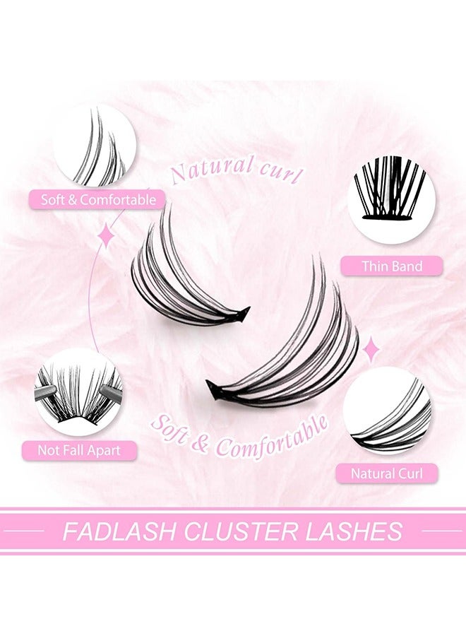 False Lashes Individual Packs 14 Rows Lashes DIY Lash Extensions Natural Reusable Black Lashes Cluster Lashes 3D Effect Individual False Eyelashes - Image 2