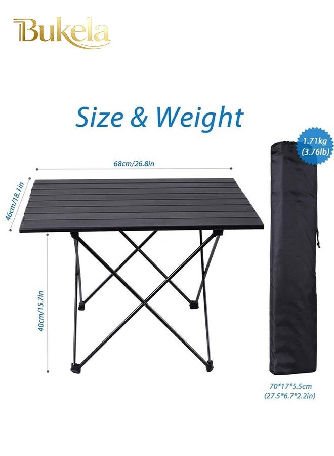 Bukela Portable Camping Table, Ultralight Folding Table with Aluminum Table Top and Carry Bag, Easy to Carry, Ideal for Outdoor, Camping, Picnic, Cooking, Beach, Hiking, Fishing 68 X 46 X 41cm - Image 2