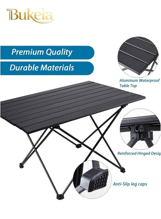 Bukela Portable Camping Table, Ultralight Folding Table with Aluminum Table Top and Carry Bag, Easy to Carry, Ideal for Outdoor, Camping, Picnic, Cooking, Beach, Hiking, Fishing 68 X 46 X 41cm - Image 3