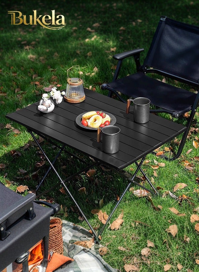Bukela Portable Camping Table, Ultralight Folding Table with Aluminum Table Top and Carry Bag, Easy to Carry, Ideal for Outdoor, Camping, Picnic, Cooking, Beach, Hiking, Fishing 68 X 46 X 41cm - Image 1