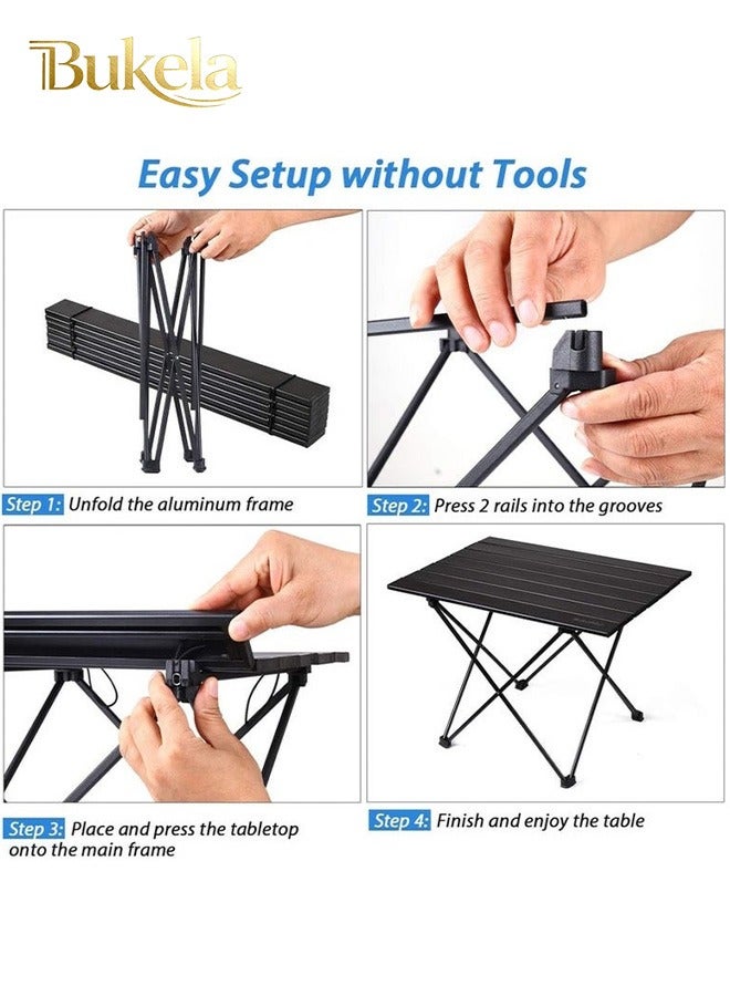 Bukela Portable Camping Table, Ultralight Folding Table with Aluminum Table Top and Carry Bag, Easy to Carry, Ideal for Outdoor, Camping, Picnic, Cooking, Beach, Hiking, Fishing 68 X 46 X 41cm - Image 4
