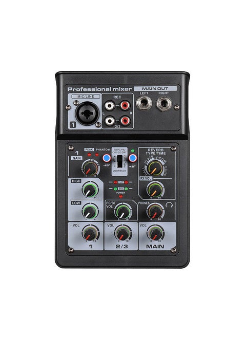 3 Channel Audio Mixer BT Digital Stereo Sound Board Console System DSP Scene Effect with Track Record Soundcard OTG Function XLR RCA Input for DJ Studio Live Streaming