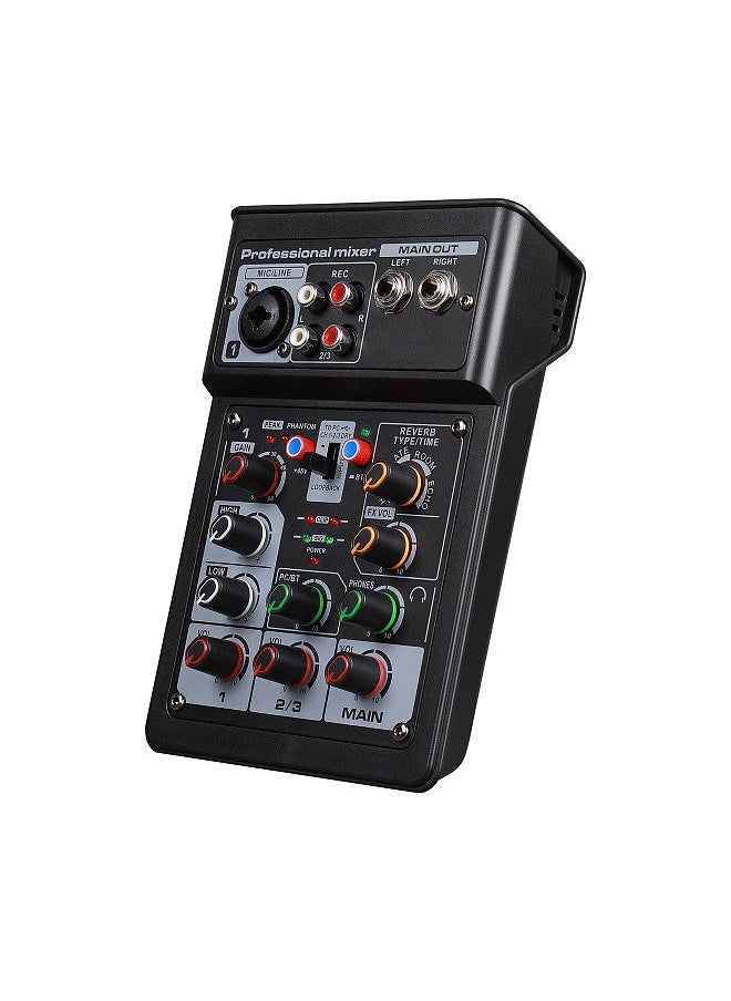 Generic - 3 Channel Audio Mixer BT Digital Stereo Sound Board Console System DSP Scene Effect with Track Record Soundcard OTG Function XLR RCA Input for DJ Studio Live Streaming - Image 1