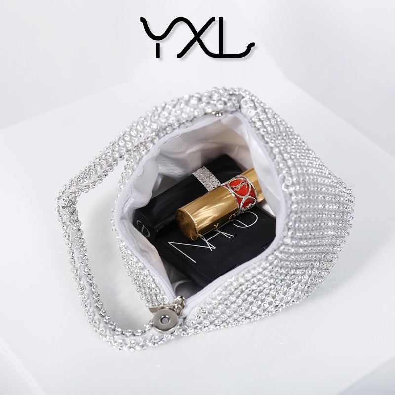 Rhinestone Embellished Handmade Evening Clutch with Top Handle for Women - Image 4