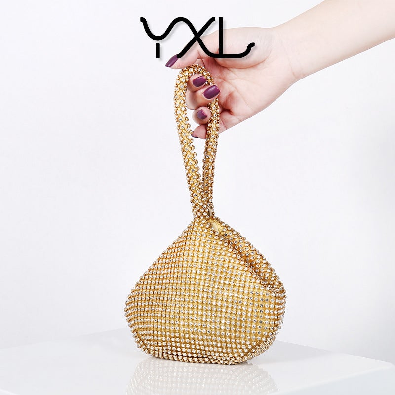 Rhinestone Embellished Handmade Evening Clutch with Top Handle for Women - Image 5