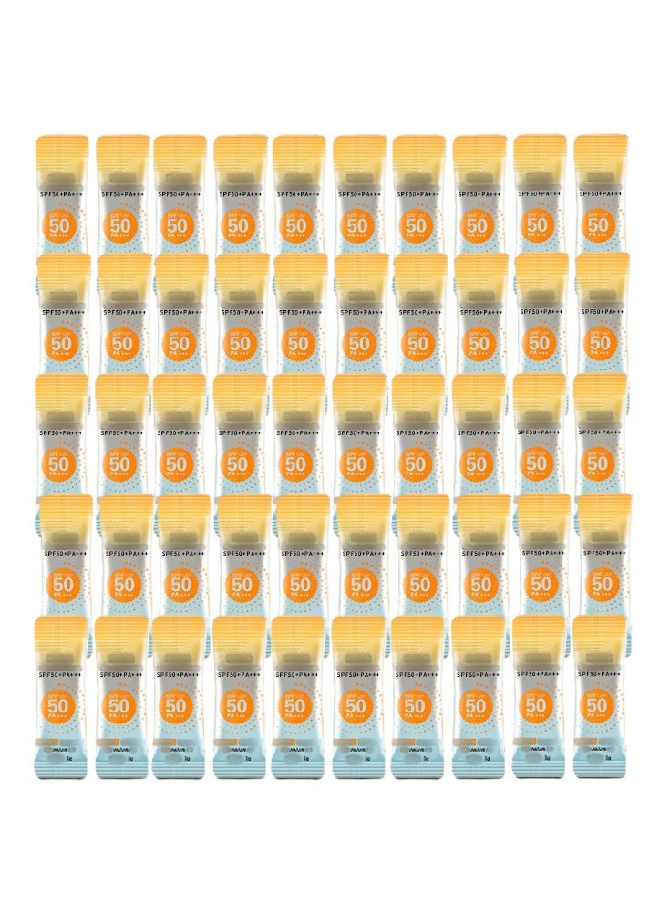 Generic 50PCS Mini Sunscreen SPF50+ - Travel Size Sunblock, Lightweight & Non-Greasy, Water-Resistant Sunscreen Bulk for Face & Body - Perfect for Mini Travel Items 1g*50pcs  - Image 1