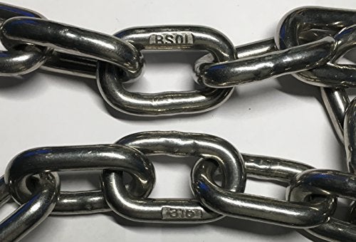 US STAINLESS 5/16" by 10' US Stainless Stainless Steel 316 Anchor Chain 5/16" or 8mm By 10 Foot Long with Bow Shackles - Image 2