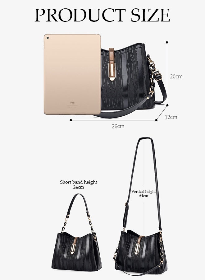 DUNISO Women's Vintage Tote Bag Handbags with Large Capacity Faux Leather Shoulder Bag Ladies Fashion Designer Satchel Crossbody Bag with Detachable Strap for Ladies  - Image 3