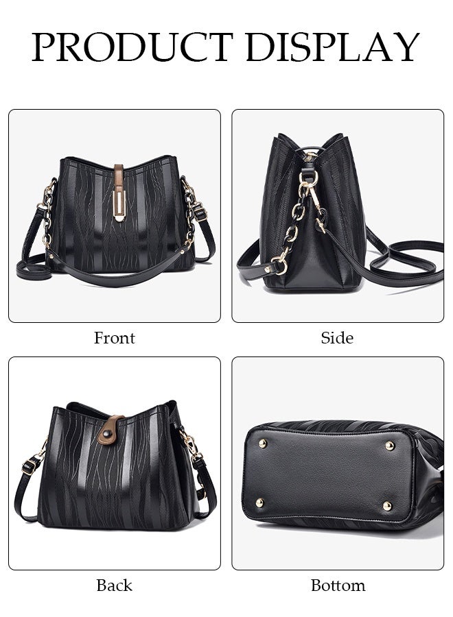 DUNISO Women's Vintage Tote Bag Handbags with Large Capacity Faux Leather Shoulder Bag Ladies Fashion Designer Satchel Crossbody Bag with Detachable Strap for Ladies  - Image 4