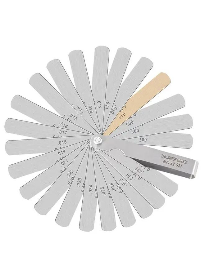 32 Pcs Stainless Steel Feeler Gauge Set Silvery Color 0 1mm Incremental Scale 32 Specifications - Image 4