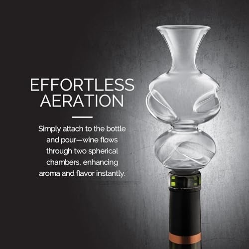Final Touch Conundrum Bottle Wine Aerator - Instant Oxygenation, Multi-Stage Aeration System, Enhances Flavor & Aroma, No Wait Decanting, Ideal for Wine Tasting (WA80) - Image 2