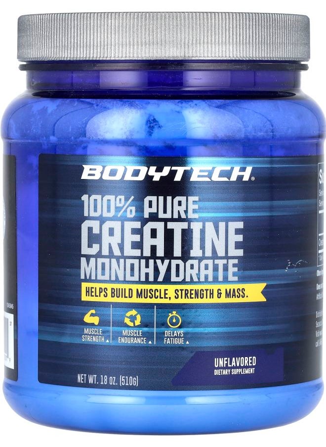 BODYTECH - 100% Pure Creatine Monohydrate Unflavored 18 oz (510 g) - Image 1