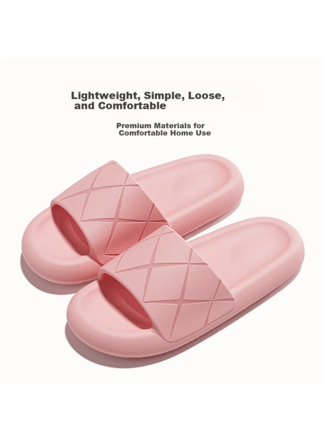 Lurad Thick Sole Soft Feel Slippers Uni Summer Indoor Bathroom Shower Home Pink Size 39-40 - Image 1