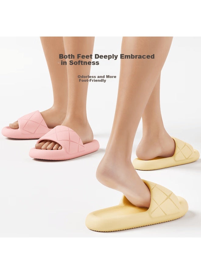 Lurad Thick Sole Soft Feel Slippers Uni Summer Indoor Bathroom Shower Home Pink Size 39-40 - Image 2