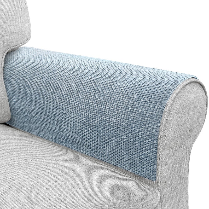 LovoGemy Couch Arm Covers, Sofa Arm Covers, Waterproof Armrest Cover for Sofa, Armchair, Loveseat, Non-Slip Recliner Arm Cover, Headrest Cover, Arm Chair Covers Set of 2 (Light Blue, 24"Ã—20") - Image 1