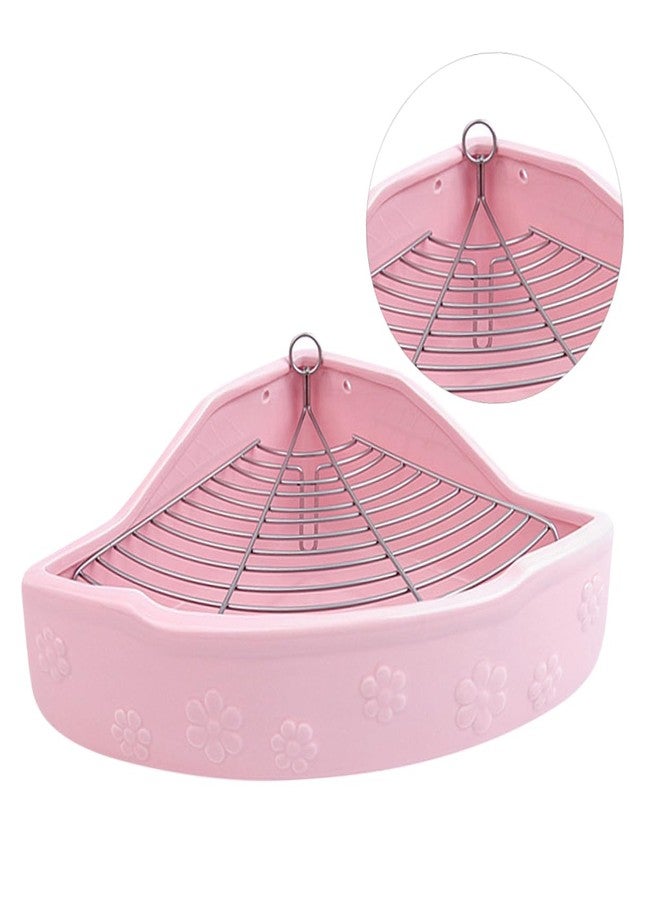 BESPORTBLE Colorful Pet Toilet Basin for Rabbits Guinea Pigs Durable Ceramic Easy-Clean Design for Litter Training and Comfort Pink - Image 3