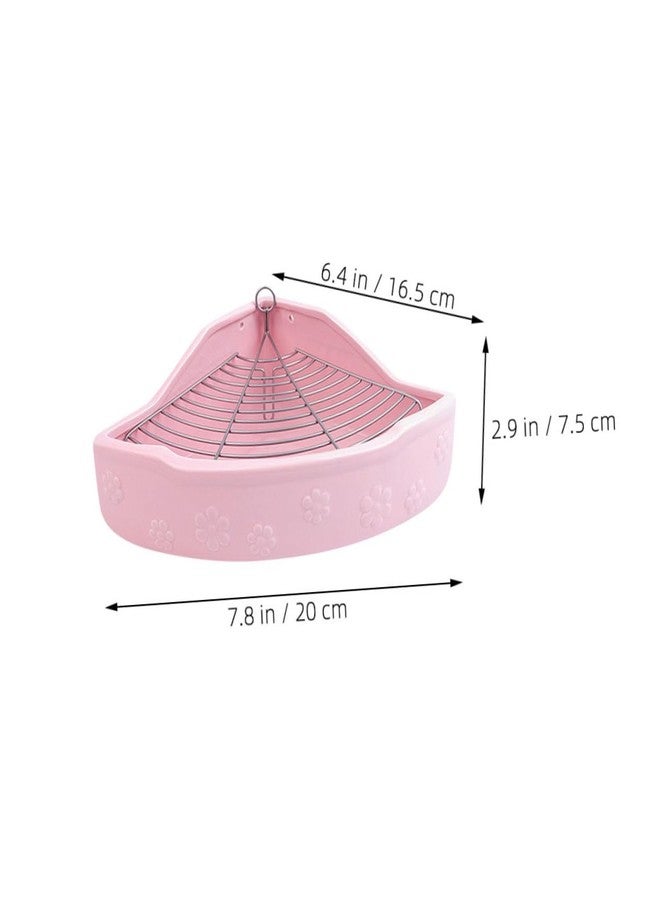 BESPORTBLE Colorful Pet Toilet Basin for Rabbits Guinea Pigs Durable Ceramic Easy-Clean Design for Litter Training and Comfort Pink - Image 2