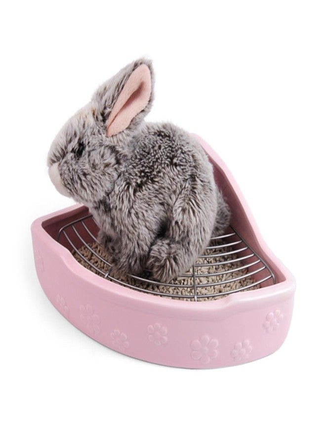 BESPORTBLE Colorful Pet Toilet Basin for Rabbits Guinea Pigs Durable Ceramic Easy-Clean Design for Litter Training and Comfort Pink - Image 1