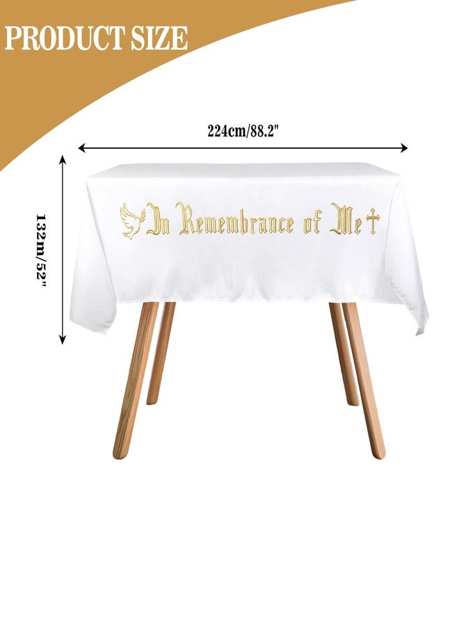 TALPGOD in Remembrance of Me Altar Frontal Holy Communion Table Cloth Cover 88.2x52in,Communion Table Cloths for Church and Baptism Altar Cloth Supplies (Gold Embroidery) - Image 2