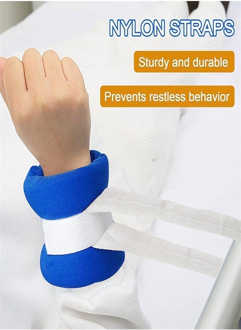 2 Pcs Medical Restraints Patient Hospital Bed Quick-Release Limb Holders for Hands Or Feet Universal Constraints Control