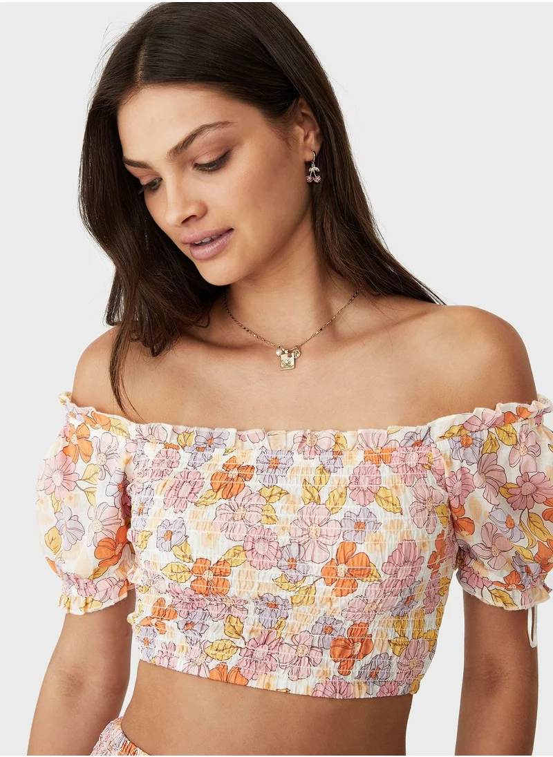 Cotton On Puff Shirred Top