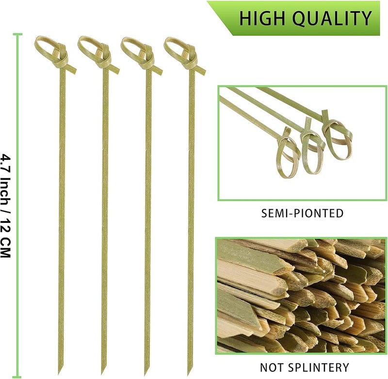 BIGTHREE Cocktail Picks,100 Pcs Bamboo Fruit Sticks, Wooden Toothpicks for Appetizers, Natural Bamboo Knot Skewers, Mini Food Sticks, Fancy Tooth Picks for Drinks, Fruit, Charcuterie - Image 2