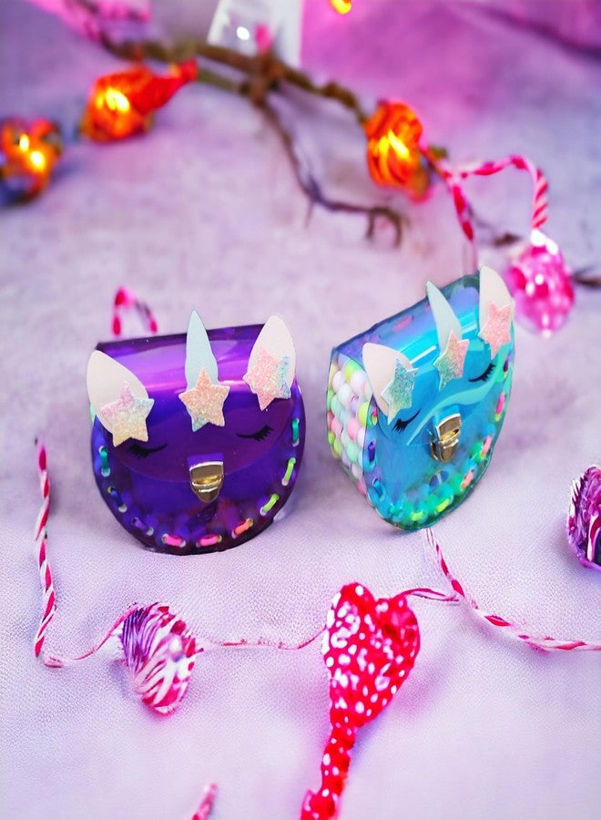 LIGHTER HOUSE Cutest Unicorn Round Shape Holographic Unicorn Sling Bag for Kids Birthday Return Gift Christmas Gift (Pack of 01) Mix Colour - Image 4