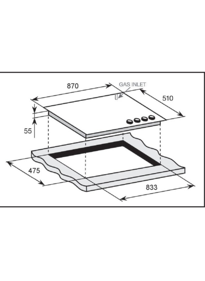 GL General General GL 5 Burners Side keys Built in Cooker, 90x52 cm, Wide Stand, heavy Duty, Easy to Clean, Auto Burn, total Safety  - Image 4