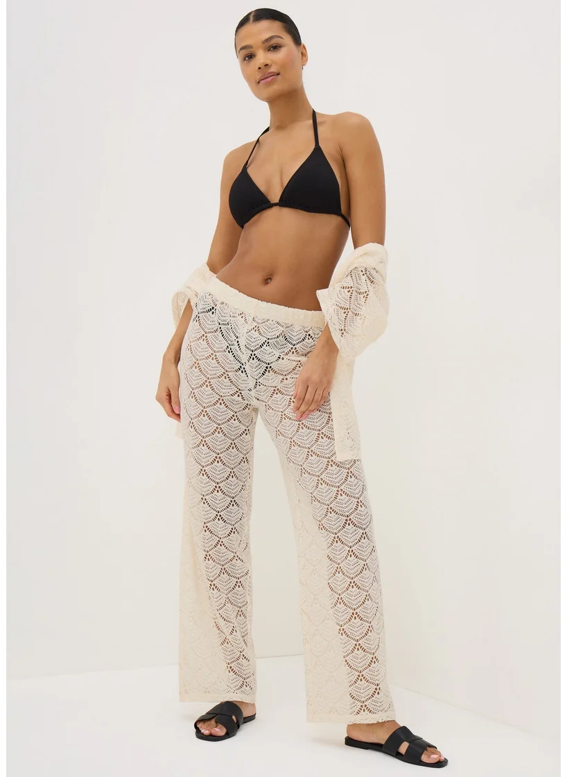 Matalan Cream Crochet Trousers