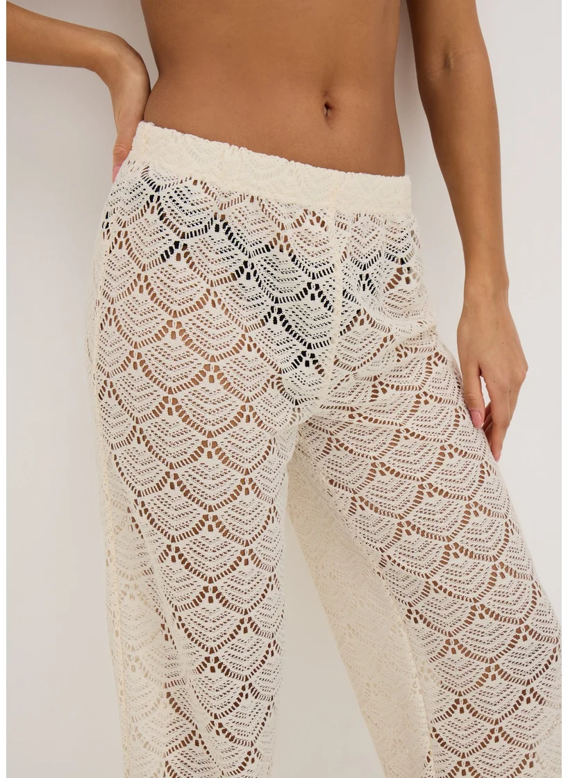 Matalan Cream Crochet Trousers