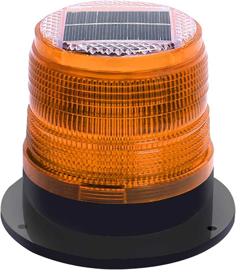 risoon Solar Strobe Warning Safety Flashing Light/Ceiling Strobe Light, with Strong Magnetic Base Waterproof for Construction, Traffic, Factory, Crane Tower, Boat Navigation (Yellow) - Image 1