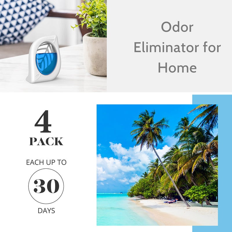 Clean-n-Fresh Air Deodorizer  4 Pack  Ocean Scent  Odor Eliminator for Small Area Closets Bathroom Pets Strong Odor  Up to 120 Days - Image 3