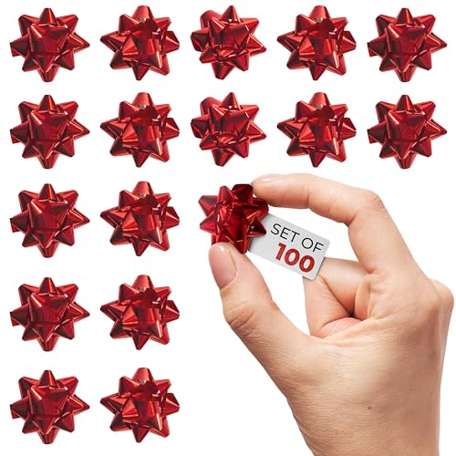 Granatan Red Bow 100 Pcs, 1" Small Gift Bows for Wrapping, Occasions: Christmas, Valentines Day, Holiday, Birthday, Party - Image 1