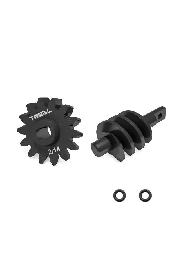Treal Axial SCX24 Steel Overdrive Gears, Differential Diff Worm Gear Set 2T/14T, Overdrive 14% - Image 2