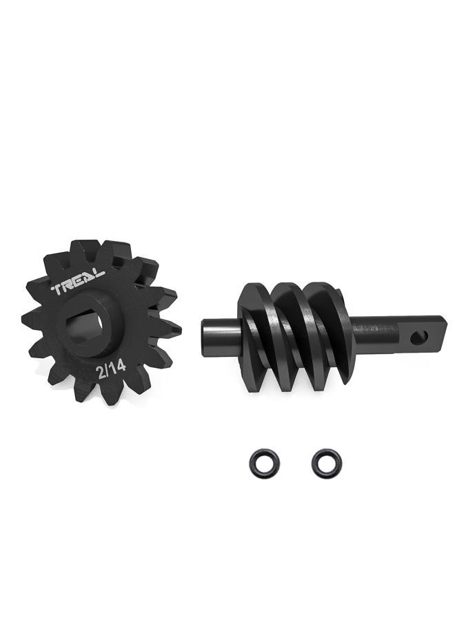Treal Axial SCX24 Steel Overdrive Gears, Differential Diff Worm Gear Set 2T/14T, Overdrive 14% - Image 3