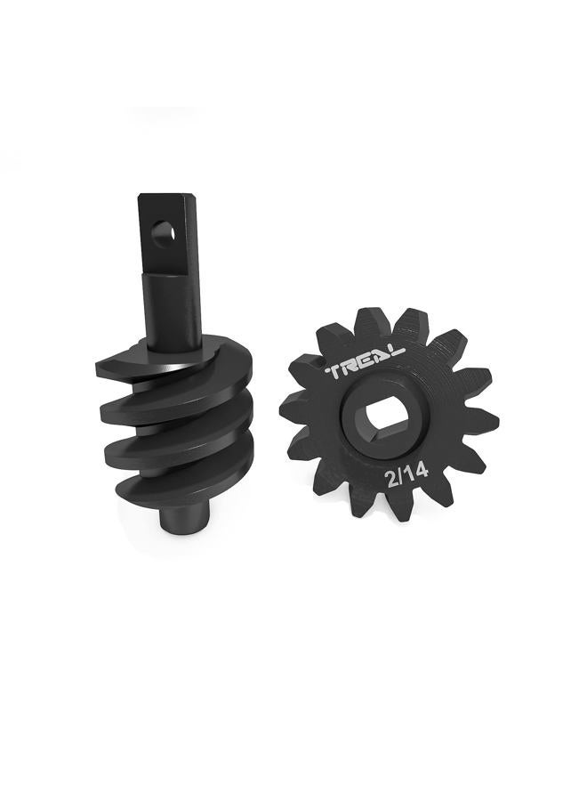 Treal Axial SCX24 Steel Overdrive Gears, Differential Diff Worm Gear Set 2T/14T, Overdrive 14% - Image 1
