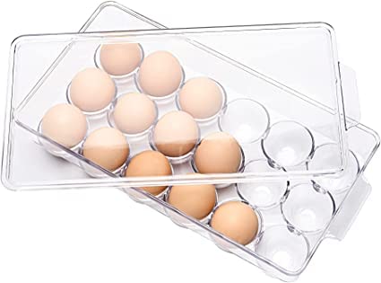 FreshDcart 18 Eggs Holder for Refrigerator Clear Eggs Container for Fridge Kitchen Standard Acrylic Material Pack of 1 FDC103 - Image 3